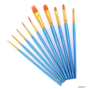 Paint Brush Set Acrylic Xpassion 10pcs Professional Paint Brushes