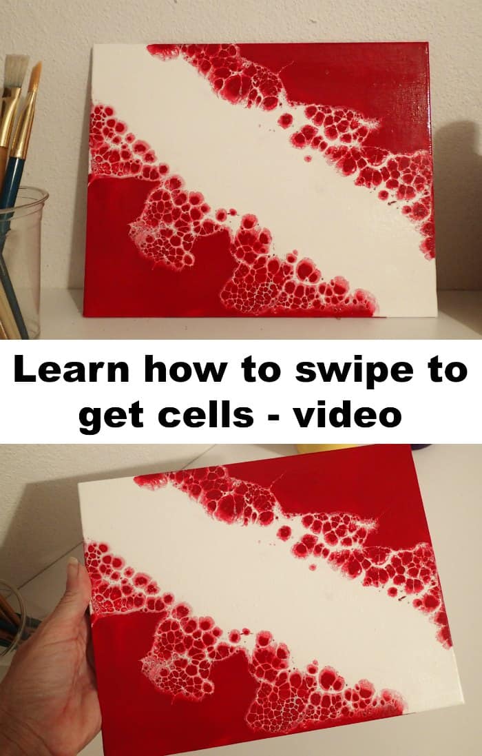 Acrylic pouring. Learn how to swipe to create cells, video tutorial