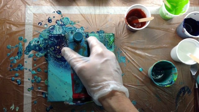 Acrylic Pouring with Color Shift Paint 