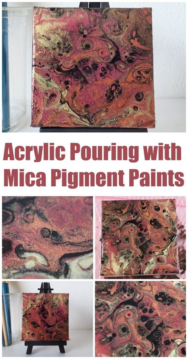 Acrylic flow painting, fluid acrylics with mica pigment paints - video