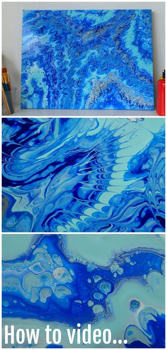 Acrylic pouring and fluid acrylics video tutorial for how to create this mesmerising poured painting.