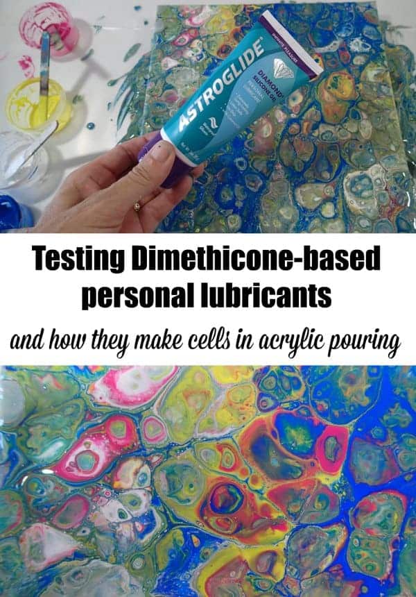 Testing out dimethicone oil in personal lubricants and how they can be used to make cells in acrylic pour paintings - video