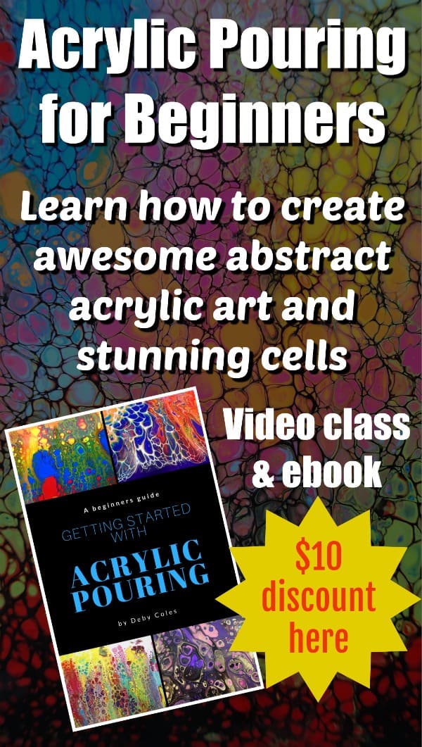 Acrylic pouring for beginners - full video class and ebook for everything you need to know to get started with fluid acrylics