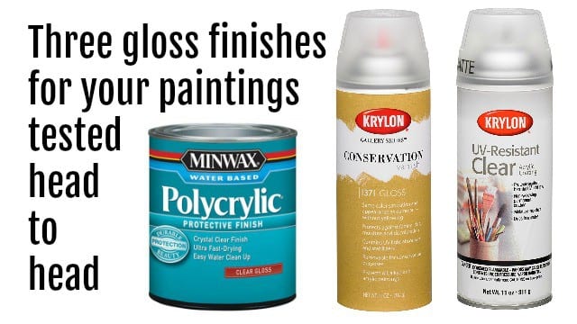 Three gloss finishes for acrylic paintings tested side by side in this video comparison