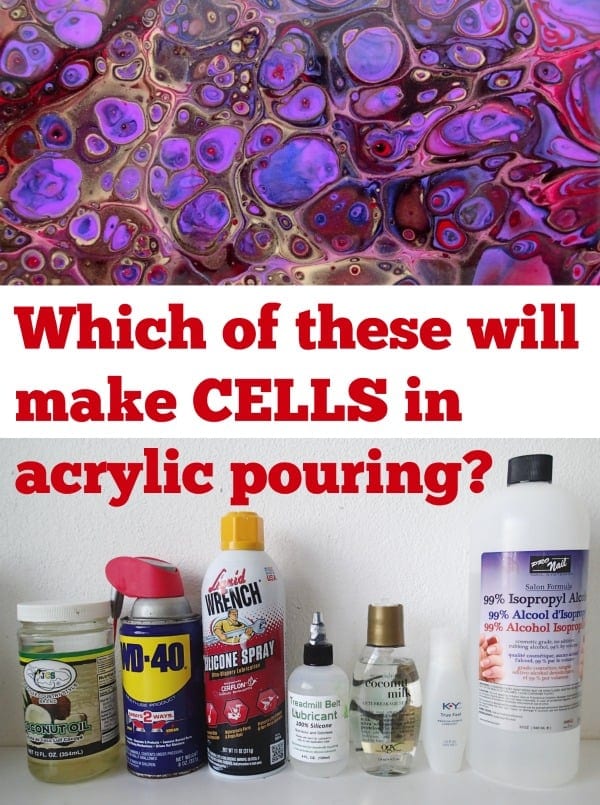 Review of which forms of oil will make beautiful cells in fluid acrylics and acrylic pouring.