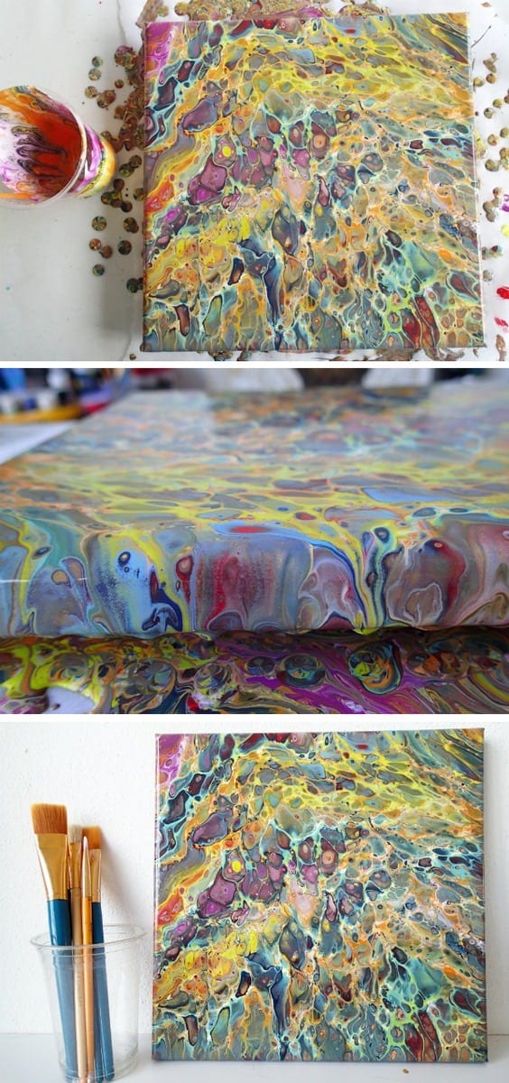 Acrylic pouring painting video with decoart paints