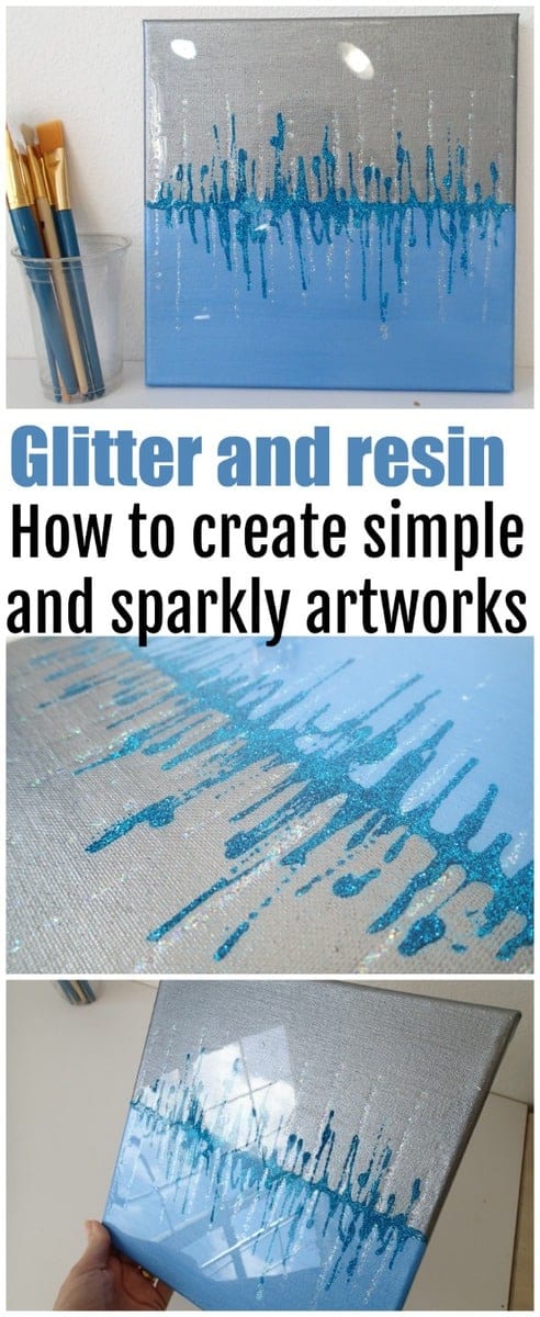 Art resin, metallic paints and glitter. How to create simple yet striking sparkly and shimmering artworks for your home - video. Easy crafts and painting for beginners