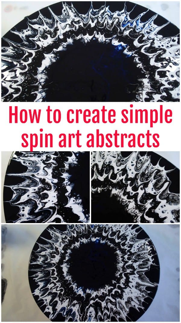 How to create simple spin art abstract paintings with acrylic pouring, and a turntable. Make stunning paintings that look like an eye.