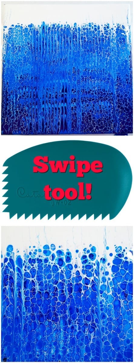 New tool works fantastically for acrylic pouring and swiping. This silicone wedge swipe tool creates cells or lines in your <a href=