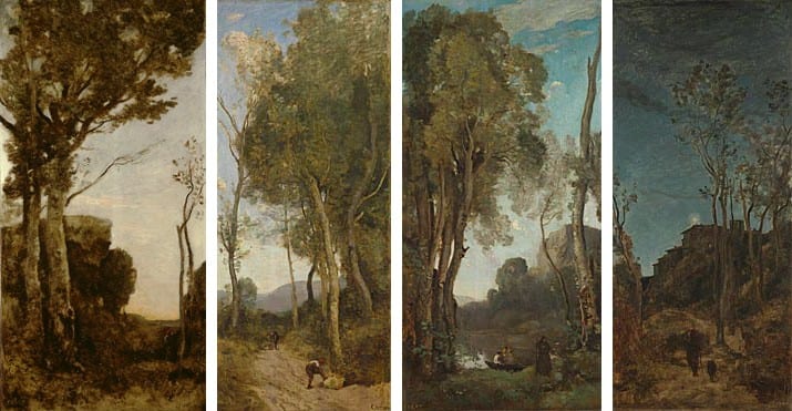Corot The four times of day Polyptych