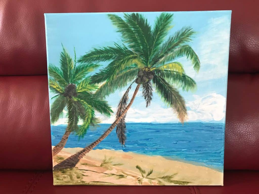 palm trees paint
