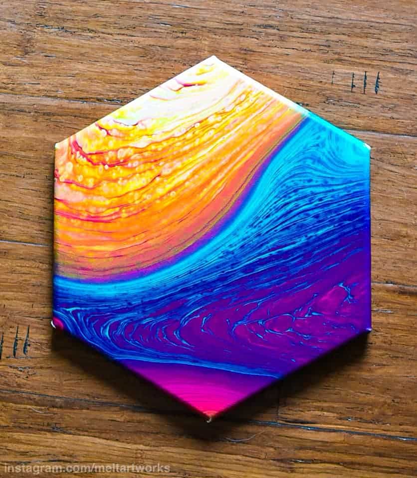 tree ring acrylic pour