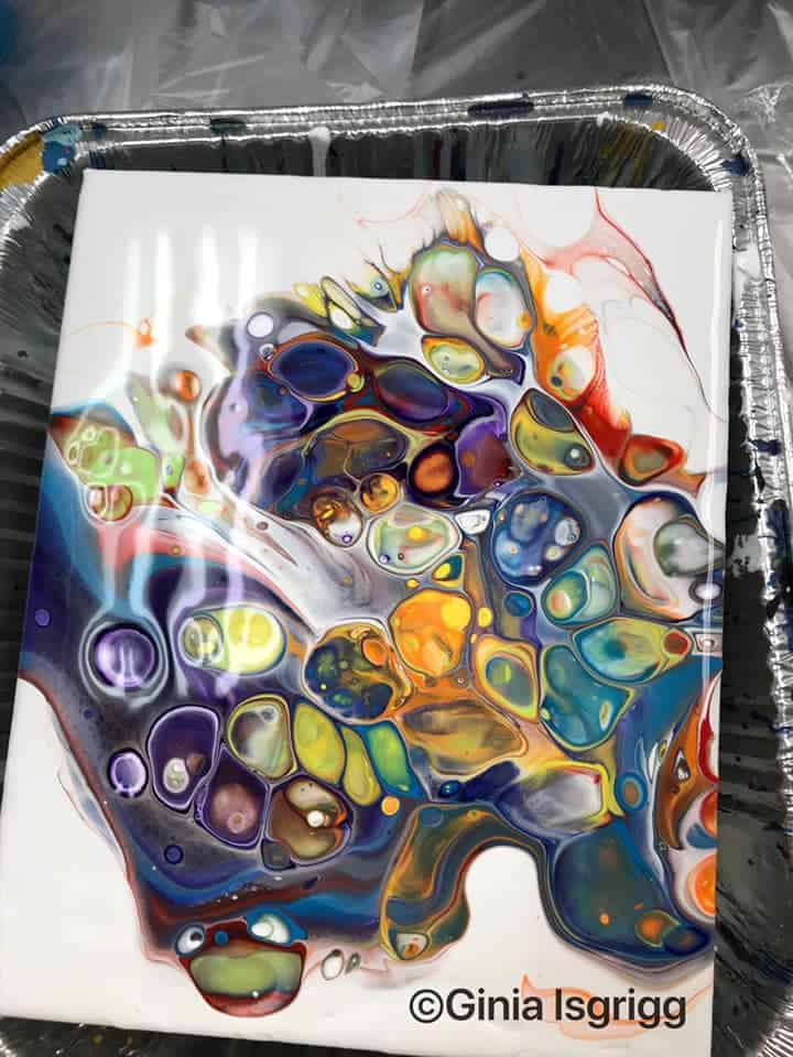 Flip cup acrylic pouring