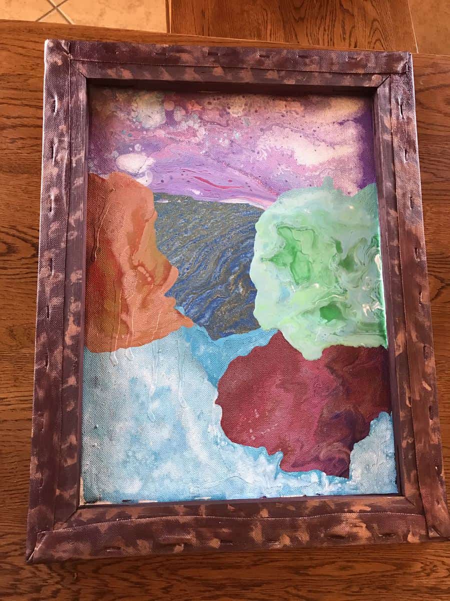 acrylic pouring collage