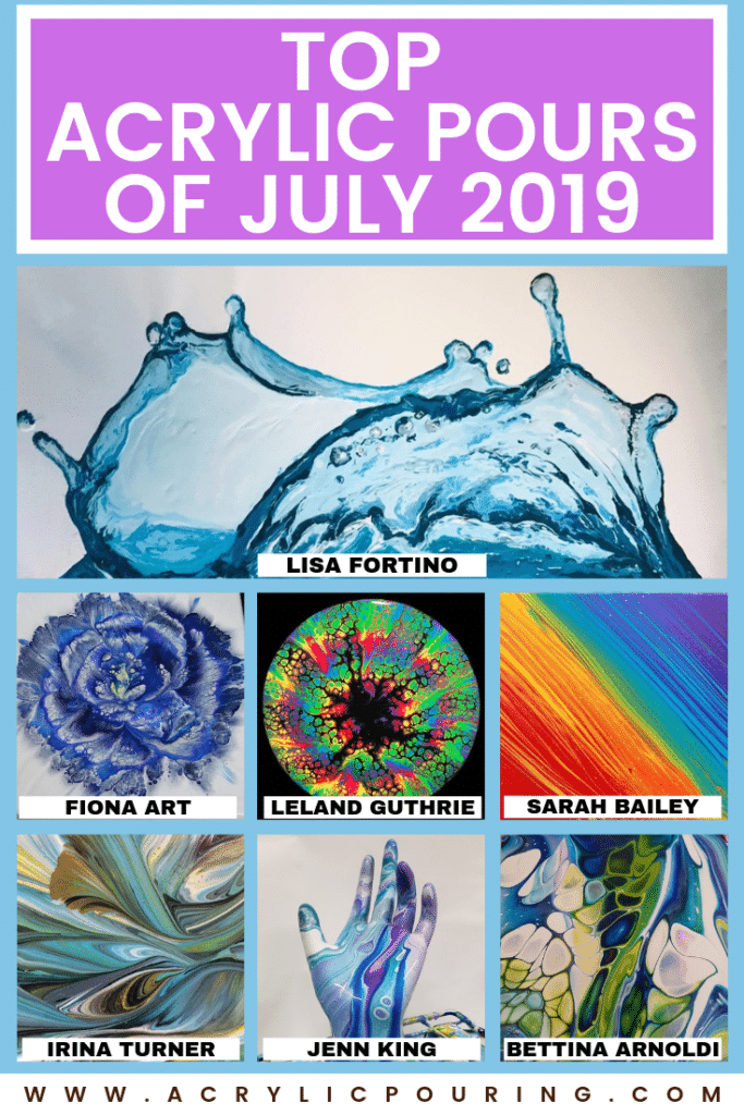 Top acrylic pours of July 2019 swipe straight pour marble string pull