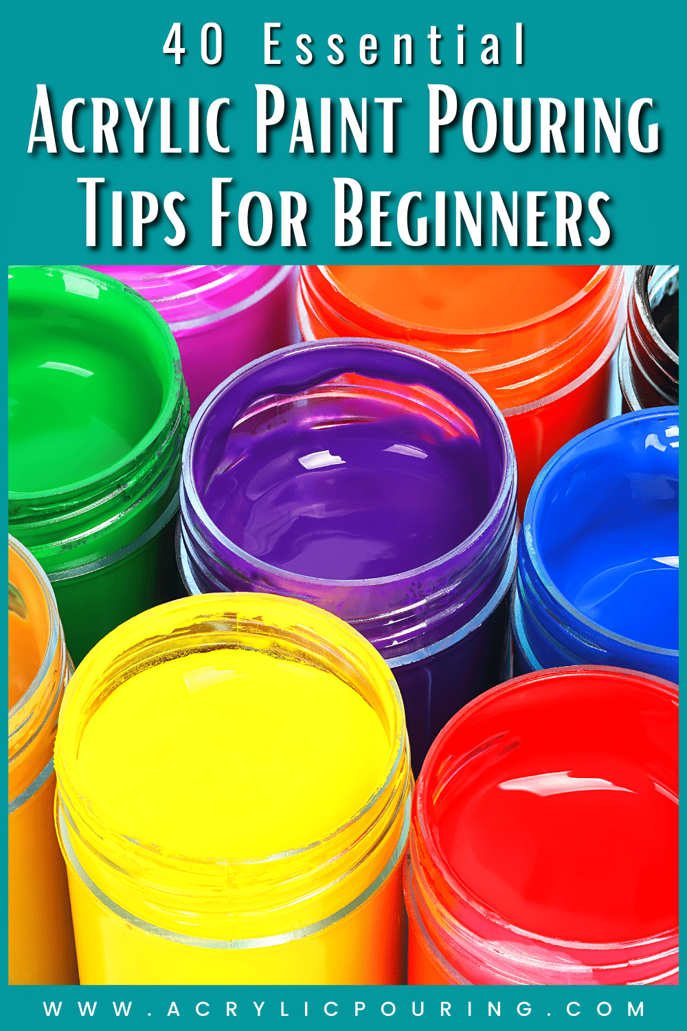 Acrylic pouring (also known as fluid art, liquid art, and paint pouring) is one of the most accessible art forms around, but there are a few things you’ll want to know before you start. I’ve created this tips guide to help paint pouring beginners avoid common pitfalls and use your time more effectively as you learn this new art form. I’ve also included a few techniques that are best to start with. Let’s begin!