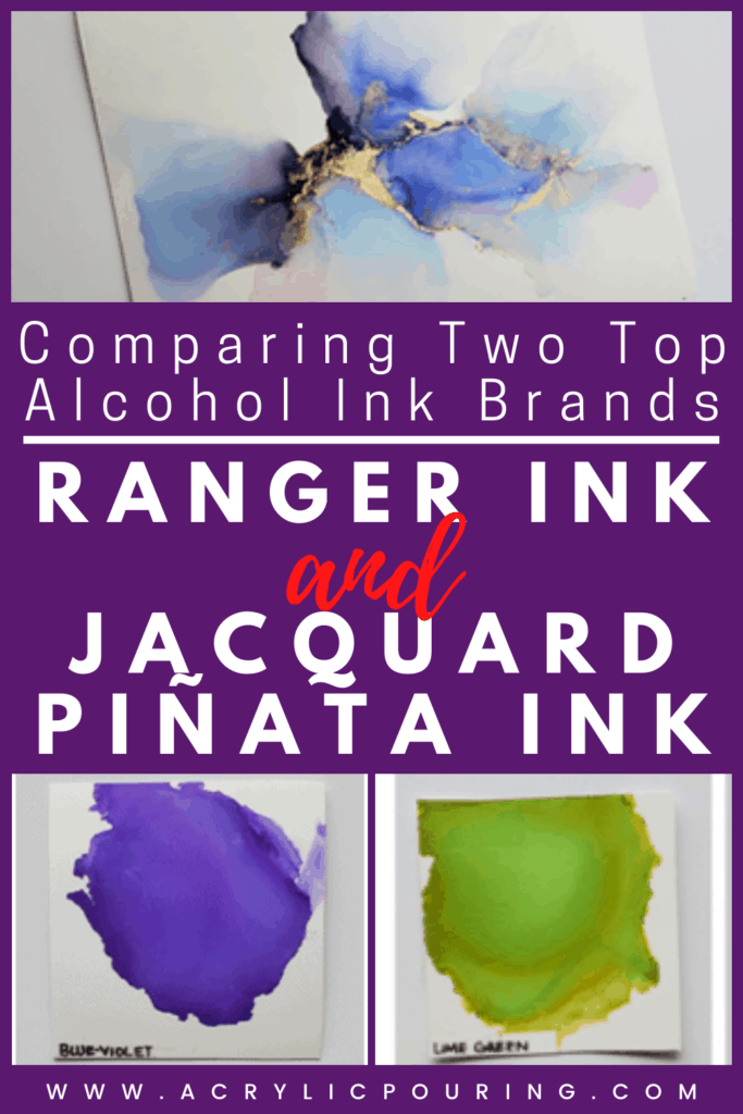 Comparing Two Top Alcohol Ink Brands Ranger Ink and Jacquard Piñata Ink Acrylic Pouring 1